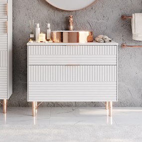Πάγκος FIORE Λευκό MDF 18mm Λάκα 85 SEFIO085WHM 87x51x72cm SEFIO085WHM