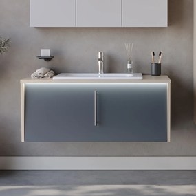 Σετ Έπιπλο Μπάνιου INTENSE Ανθρακί MDF 18mm Λάκα 100 9SINT100BSANM 9SINT100BSANM