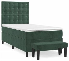 ΚΡΕΒΑΤΙ BOXSPRING ΜΕ ΣΤΡΩΜΑ ΣΚΟΥΡΟ ΠΡΑΣΙΝΟ 90X200 ΕΚ. ΒΕΛΟΥΔΙΝΟ 3138064