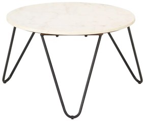 vidaXL Τραπεζάκι Σαλονιού Λευκό 65x65x42 εκ. Πέτρα με Μαρμάρινη Υφή