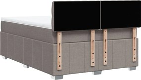 vidaXL Κρεβάτι Boxspring με Στρώμα Taupe 140x190 εκ. Υφασμάτινο