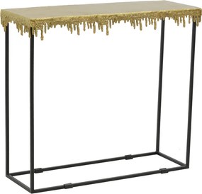 Κονσόλα Bulco Inart χρυσό-μαύρο μέταλλο 80.5x28x72εκ
