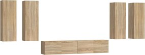 vidaXL Σετ Επίπλων Τηλεόρασης 6 Τεμαχίων Sonoma Δρυς Επεξ. Ξύλο