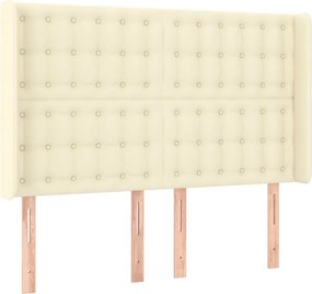 vidaXL Κρεβάτι Boxspring με Στρώμα &amp; LED Κρεμ 140x190 εκ. Συνθ. Δέρμα