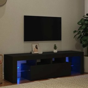 vidaXL Έπιπλο Τηλεόρασης με LED Μαύρο 140 x 36,5 x 40 εκ.