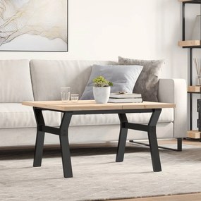 vidaXL Τραπεζάκι Σαλονιού Πλαίσιο Y Μασίφ Πεύκο/Ατσάλι