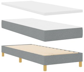 vidaXL Κρεβάτι με Βάση με Στρώμα & LED Ανοιχτό Γκρι 80x200 εκ Υφάσματος