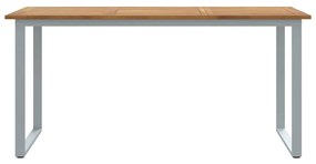 vidaXL Τραπέζι Κήπου για Φαγητό Γκρι 160 x 80 x 75 cm