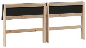 vidaXL Ταπετσαρισμένο κεφαλάρι Σκούρο Γκρι 200 cm Στερεά ξυλεία πεύκου