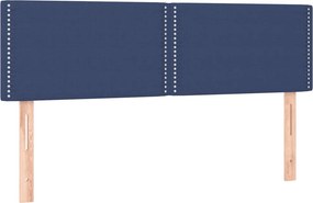 vidaXL Κρεβάτι Boxspring με Στρώμα Μπλε 140x190 εκ. Υφασμάτινο