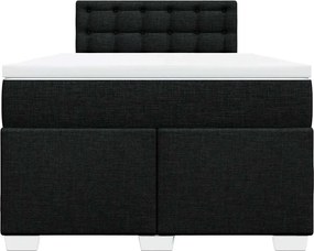 vidaXL Κρεβάτι Boxspring με Στρώμα Μαύρο 120x190 εκ. Υφασμάτινο