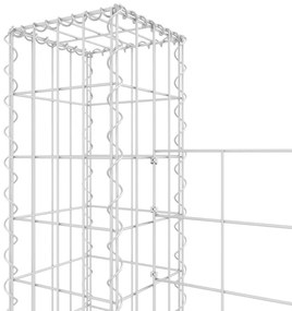 vidaXL Συρματοκιβώτιο σε U Σχήμα με 5 Στύλους 500x20x150 εκ Σιδερένιο