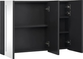 vidaXL Καθρέφτης Μπάνιου με Ντουλάπι &amp; LED 89 x 14 x 62 εκ.