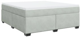 vidaXL Κρεβάτι Boxspring με Στρώμα Ανοιχτό Γκρι 180x200 εκ. Βελούδινο
