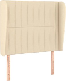 vidaXL Κρεβάτι Boxspring με Στρώμα Κρεμ 90x200 εκ.Υφασμάτινο