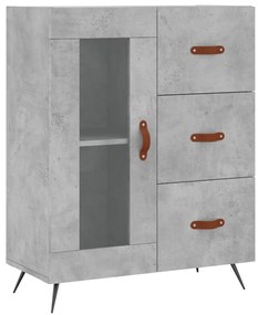 vidaXL Ντουλάπι Γκρι Σκυροδέματος 69,5x34x180 εκ. Επεξεργασμένο Ξύλο