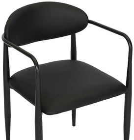Πολυθρόνα Kalone pakoworld pu σε μαύρη απόχρωση 56x55x78εκ