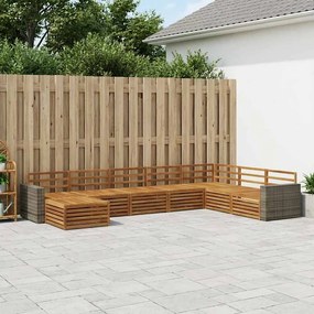 vidaXL Σειρά Καναπέ Εξωτερικού 8 pcs Φυσικό