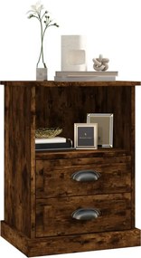 vidaXL Κομοδίνα 2 τεμ. Καπνιστή Δρυς 43x36x60 εκ.