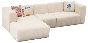 Γωνιακός καναπές Beyza δεξιά γωνία κρεμ ύφασμα 299x160x73εκ Υλικό: Fabric: 100%  POLYESTER (Chenille Textured Fabric) / Frame: Beech wood / PP Legs / DNS Foam for seat and back 071-001551