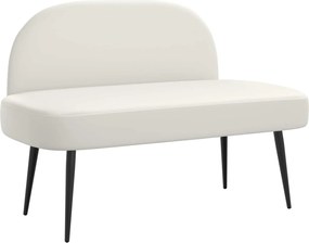 vidaXL Δερμάτινος Πάγκος με Πλάτη Λευκό 110 x 60 x 76 cm Τεχνητό Δέρμα