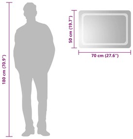 vidaXL Καθρέφτης Μπάνιου με LED 70x50 εκ.