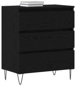 vidaXL Μπουφές με Συρτάρια Μαύρο Ξύλο 60x35x70 εκ. Κατασκευασμένο από Συνθετικό Ξύλο