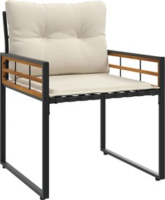vidaXL Σετ Εξωτερικών Επίπλων με μαξιλάρι 3 pcs Κρεμ
