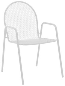 Tarete stackable armchair white metal 55x64x86.5cm 55x64x86.5 εκ.