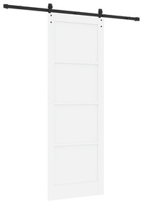vidaXL Συρόμενη Πόρτα  με Σετ Υλικών Λευκό 83x232 cm Στερεό Ξύλο Πεύκου