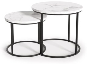 OREO set of two c. tables - white marble / black DIOMMI V-CH-OREO-LAW-BIAŁY_MARMUR