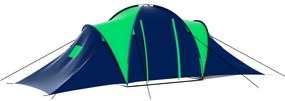 vidaXL Σκηνή Camping 9 Ατόμων Μπλε / Πράσινο Υφασμάτινη