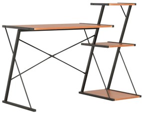 vidaXL Γραφείο με Ράφια Μαύρο / Καφέ 116 x 50 x 93 εκ.