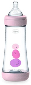 Πλαστικό Μπιμπερό 300ml Με Θηλή Σιλικόνης 4+Μ Chicco Perfect 5 A60-20235-10 Ροζ