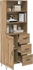 vidaXL Highboard με συρτάρι 2 pcs Artisan Oak Επεξεργασμένο ξύλο
