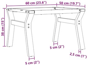 Πόδια Τραπεζιού Σαλονιού σε Σχήμα «Y» 60x50x38 εκ. Χυτοσίδηρος - Μαύρο