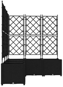 vidaXL Γλάστρα Κήπου με Τρέλλις 5 τεμ Μαύρη 120x120x143 εκ