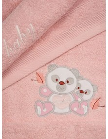 Σετ πετσέτες κεντητές Panda 02 Pink/Pink