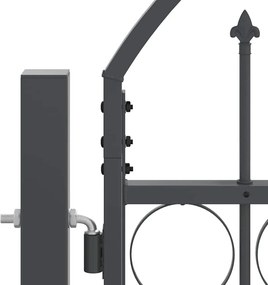 vidaXL Πύλη Κήπου με Καμπύλη Κορυφή Assen Γκρι 400 x 100 cm Ατσάλι