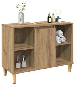 vidaXL Ντουλάπι Μπάνιου Αρτισιανή Δρυς 80 x 33 x 60 εκ. Επεξεργ. Ξύλο