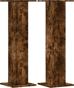 vidaXL Βάσεις Φυτών 2Τεμ. Καπνιστή Δρυς 30x30x95εκ. Επεξεργασμένο Ξύλο