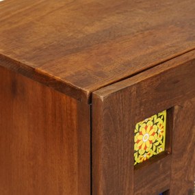 vidaXL Πλαϊνό γραφείο 60 x 33 x 75 cm Στερεό ξύλο μάνγκο Καρυδιά