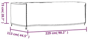 Κάλυμμα Επίπλων Κήπου Αδιάβροχο Μαύρο 229x113x73 εκ. 420D - Μαύρο