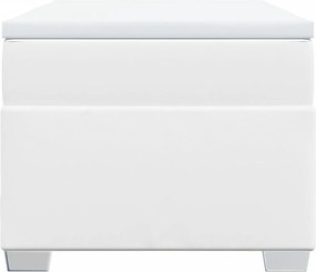 vidaXL Κρεβάτι Boxspring με Στρώμα Λευκό 80 x 200 εκ. Συνθετικό Δέρμα