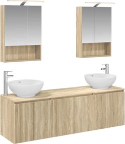 vidaXL Σετ Ντουλαπιών Μπάνιου 5 pcs Sonoma Δρυς Επεξεργασμένο Ξύλο