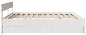 vidaXL Σκελετός Κρεβ. Χωρίς Στρώμα Λευκό 180x200 εκ Μασίφ Πεύκο