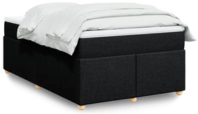 vidaXL Κρεβάτι Boxspring με Στρώμα Μαύρο 120x190 εκ. Υφασμάτινο