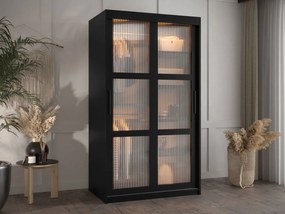 Ντουλάπα Flutes 100 Συρόμενη-Μαύρο