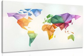 Έγχρωμος παγκόσμιος χάρτης εικόνας σε στυλ origami - 120x80