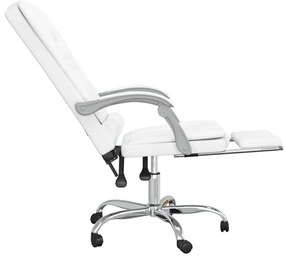vidaXL Πολυθρόνα Γραφείου Μασάζ Ανακλινόμενη Λευκό από Συνθετικό Δέρμα